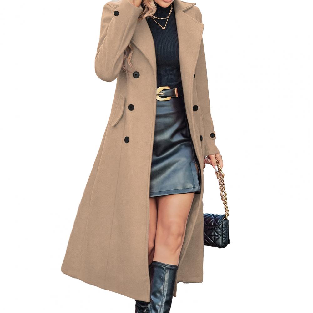 Wool Coat Peacoat - Damski zimowy płaszcz, długi wełniany płaszcz
