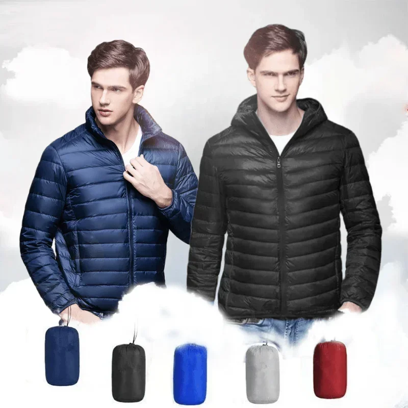 Down Jacket Packable - UETEEY 2024 Jesienno-zimowa biała kurtka puchowa