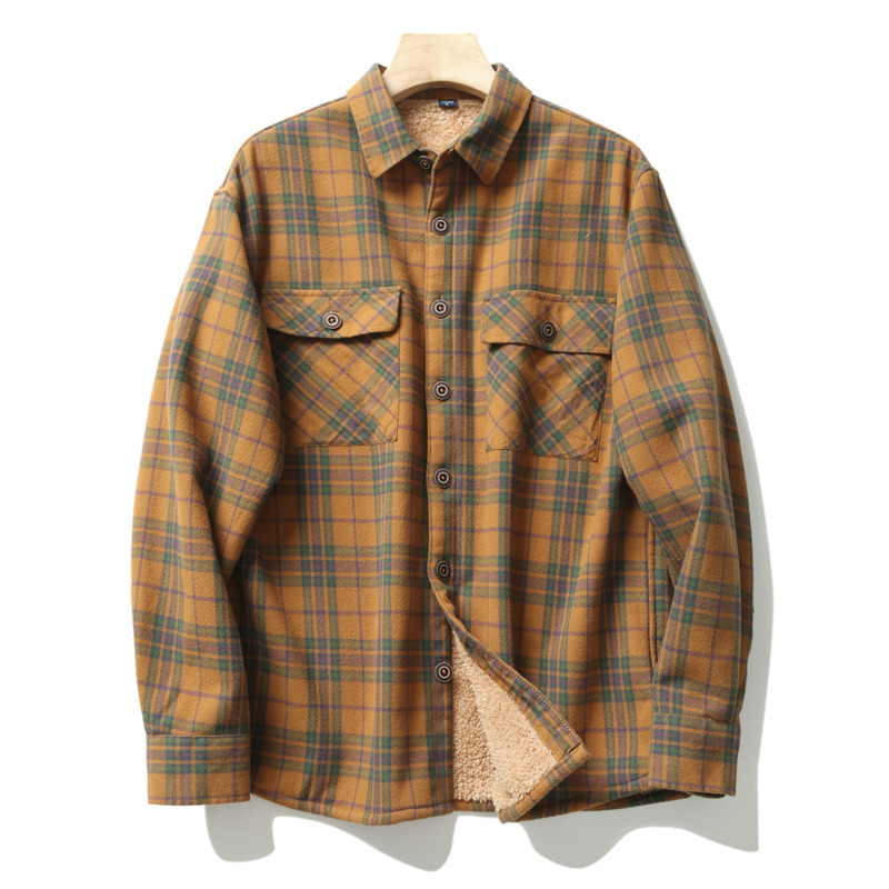 Flannel Shirt Lined - Męska koszula flanelowa w kratę, kurtka