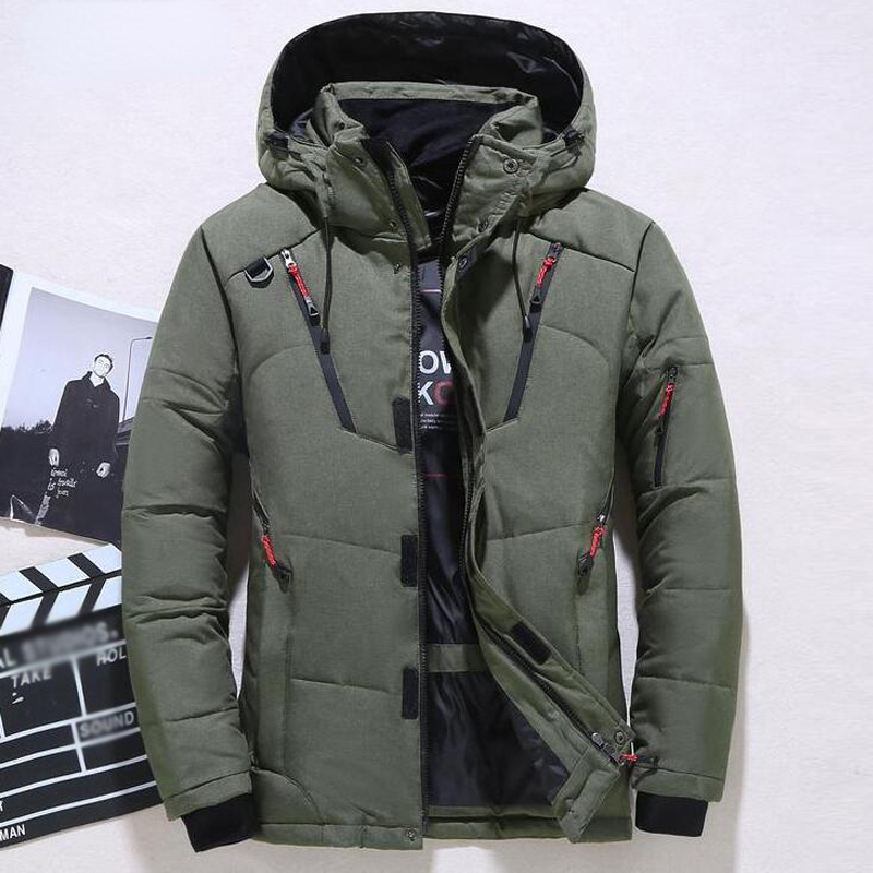 Down Jacket Packable - Męska kurtka puchowa zimowa z kapturem,