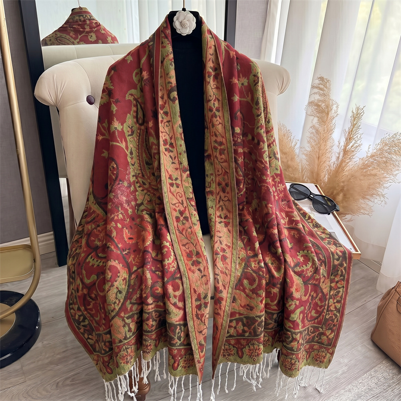 Cashmere Pashmina Wrap - Luksusowa kaszmirowa damska chusta z nadrukiem