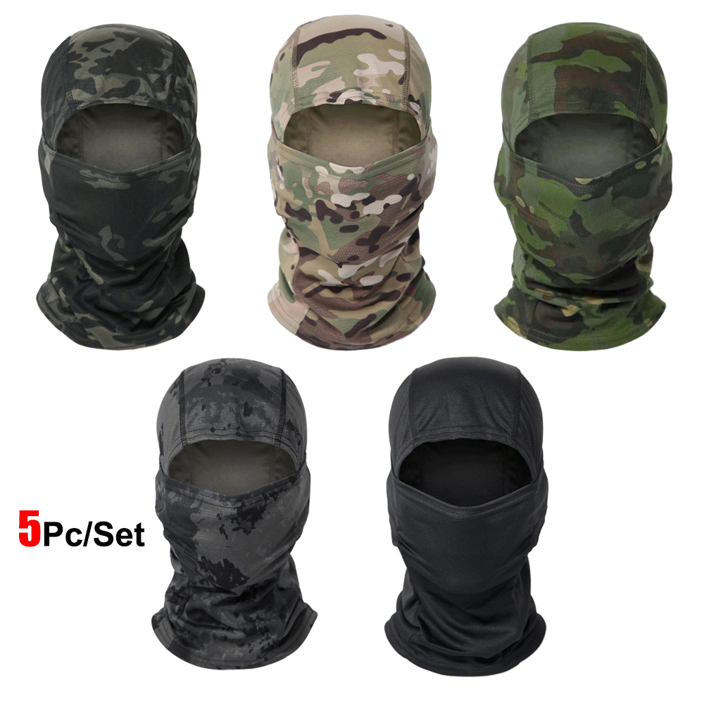 Balaclava Ski Mask - 5 szt. Kominiarka kamuflażowa zakrywająca całą