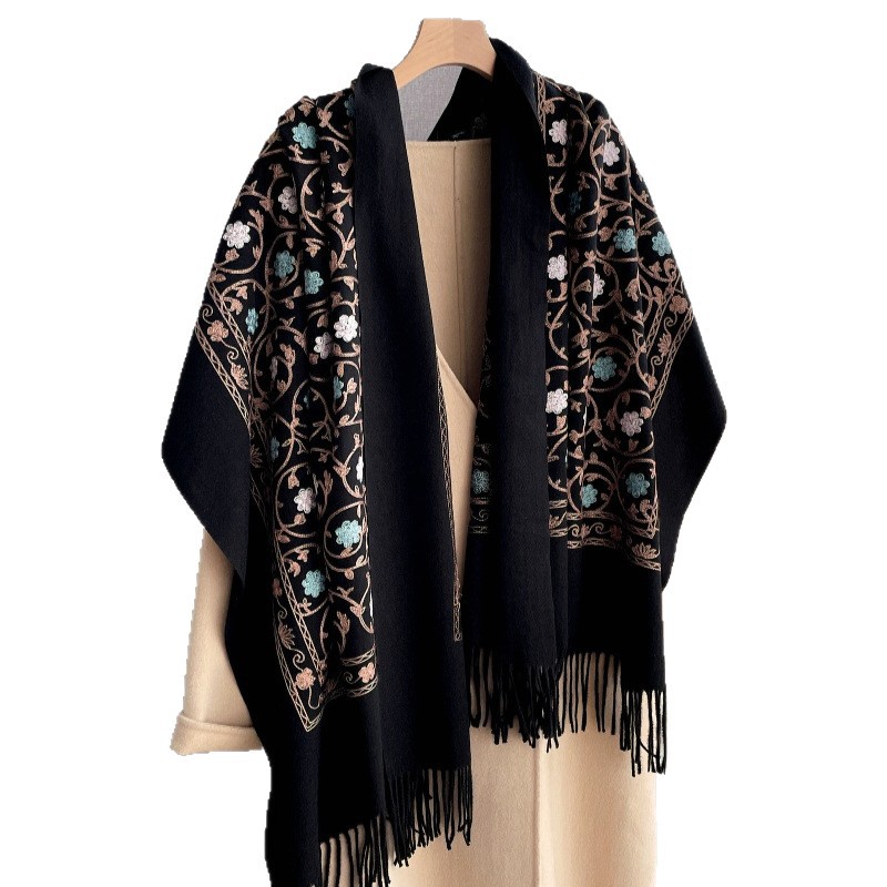 Cashmere Pashmina Wrap - Nowy kaszmirowy szal z haftem dla