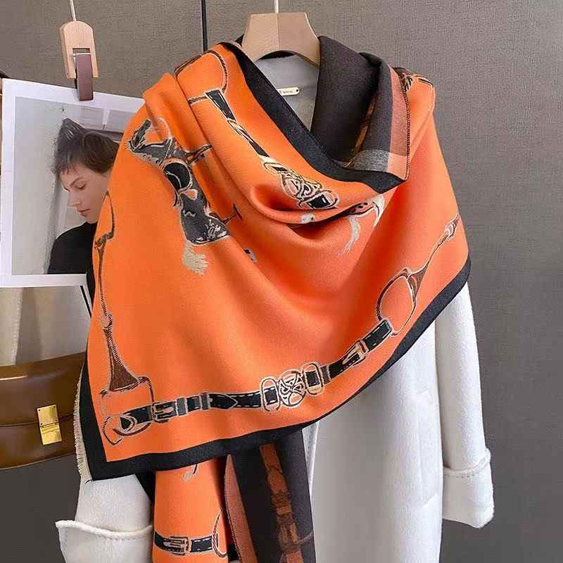 Wool Scarf Men - Szalik Retro Rider Horse Imitacja Kaszmiru