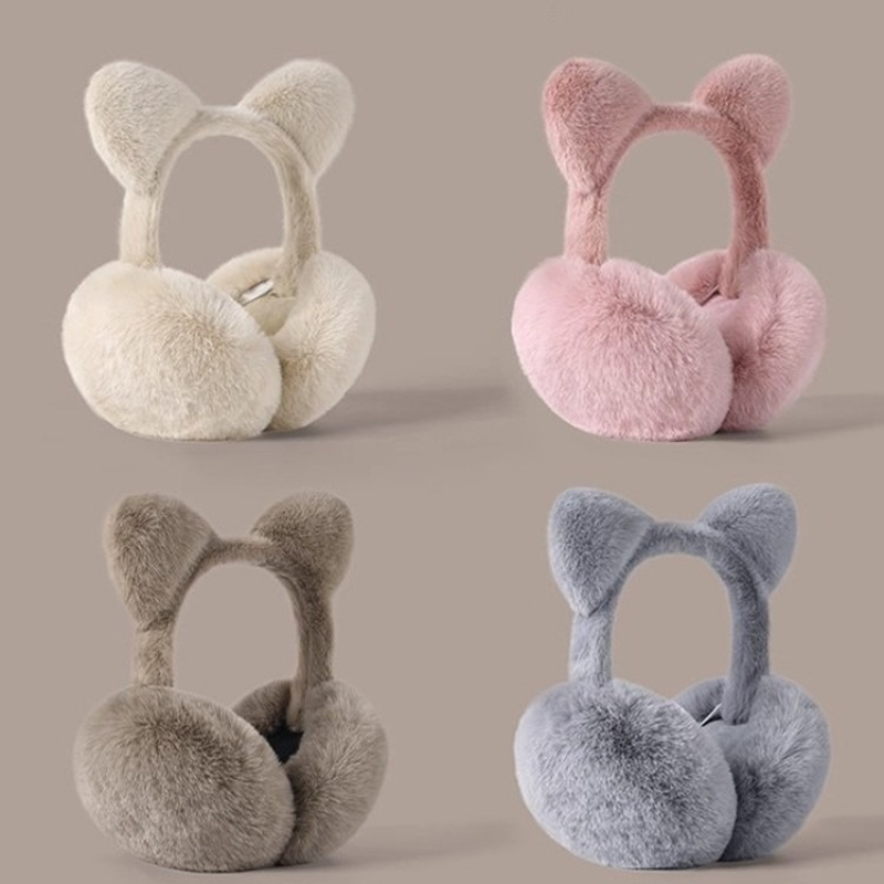 Earmuffs Foldable - Składane nauszniki z kocimi uszami, pluszowe