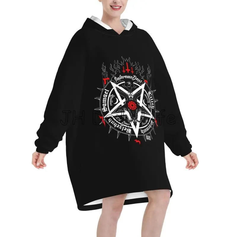 Czarny Szatański Czaszka Martw – Sherpa Hoodie Fleece recenzja i cena