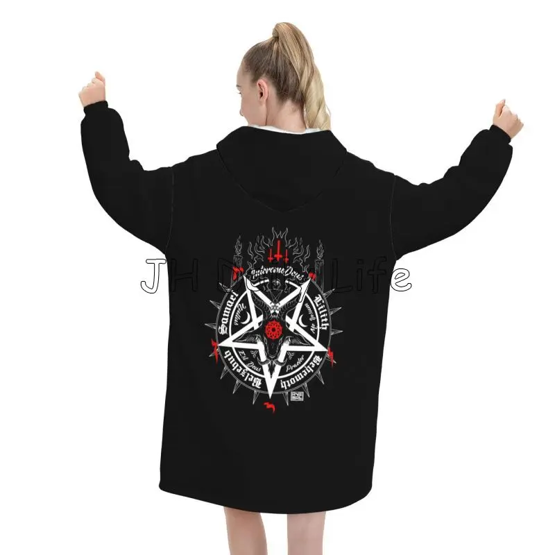 Czarny Szatański Czaszka Martw – Sherpa Hoodie Fleece recenzja i cena