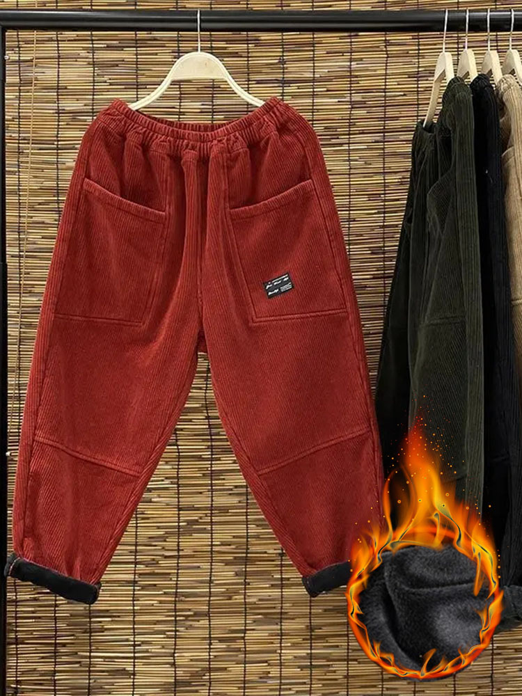 Casualowe Plus aksamitne damsk – Corduroy Pant Warm recenzja i cena