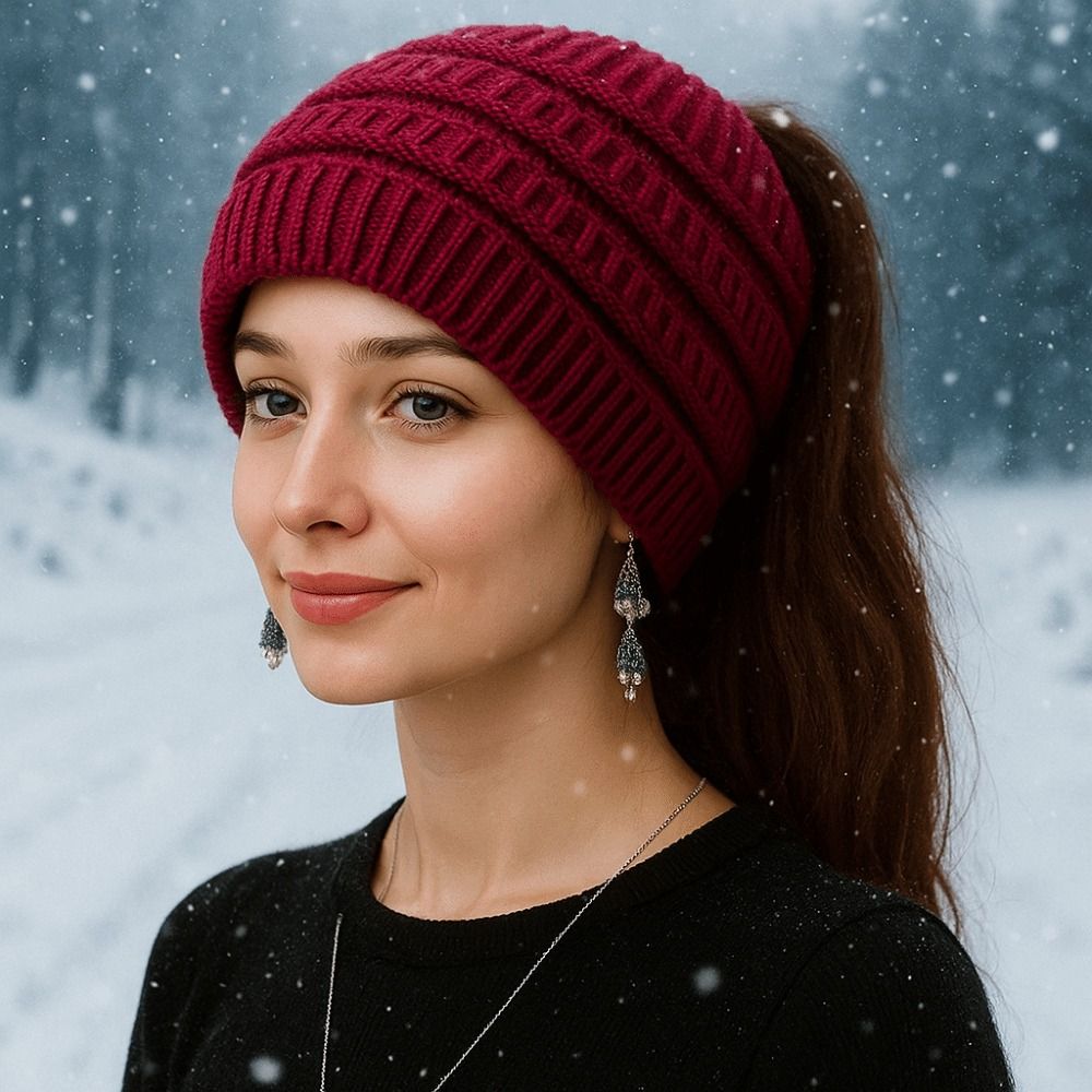 Ciepła, jednolita czapka beani – Knit Beanie Hat Warm recenzja i cena