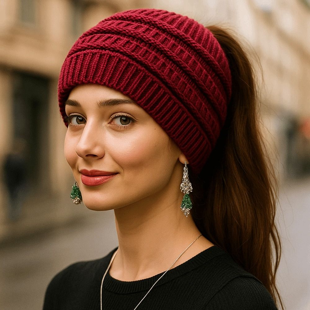 Ciepła, jednolita czapka beani – Knit Beanie Hat Warm recenzja i cena