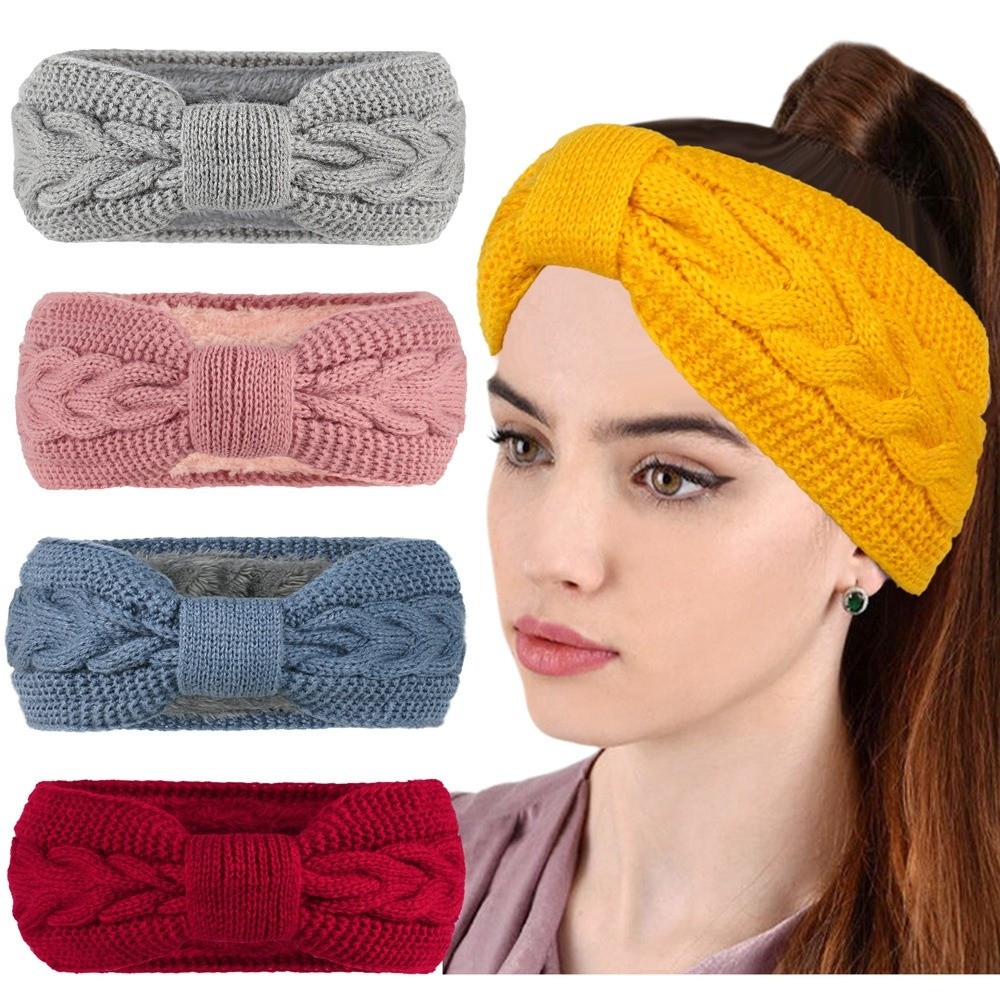 Zimowe dziergane opaski damski – Winter Headband Fleece recenzja i cena