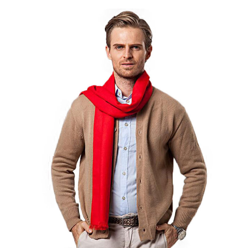 Moda zimowa jednokolorowy męsk – Wool Scarf Men recenzja i cena