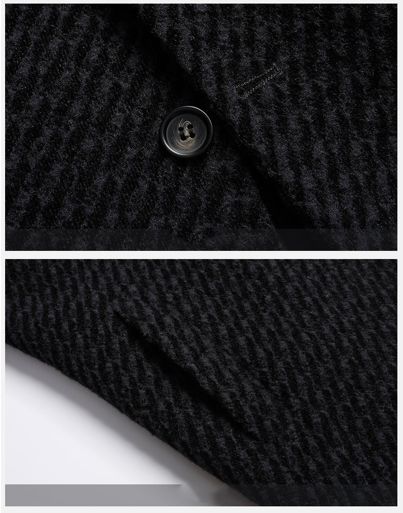 Długi płaszcz męski, męska kur – Wool Coat Peacoat recenzja i cena