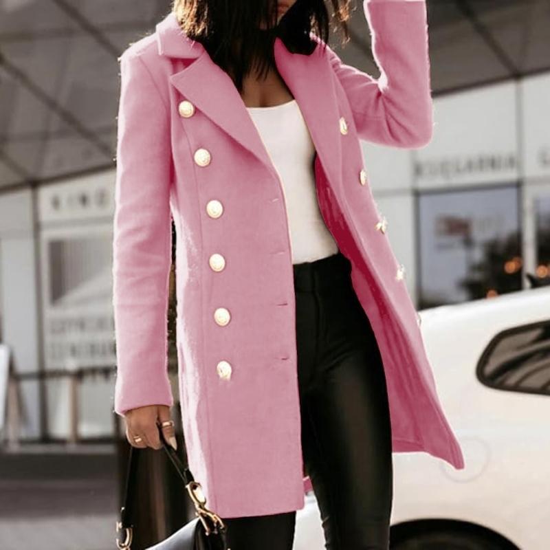 Damskie jesienne zimowe płaszc – Wool Coat Peacoat recenzja i cena