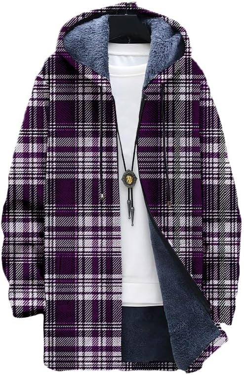 Męski kardigan w kratę, oversi – Sherpa Hoodie Fleece recenzja i cena
