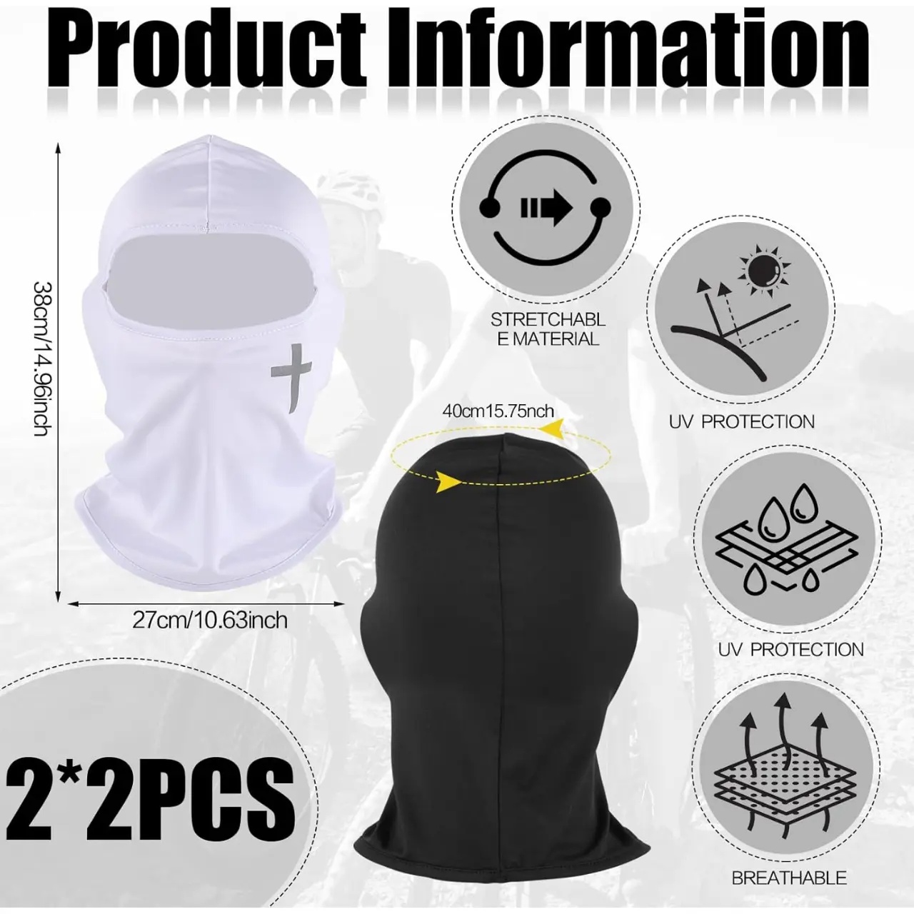 2 szt. Maska na całą twarz Kom – Balaclava Ski Mask recenzja i cena