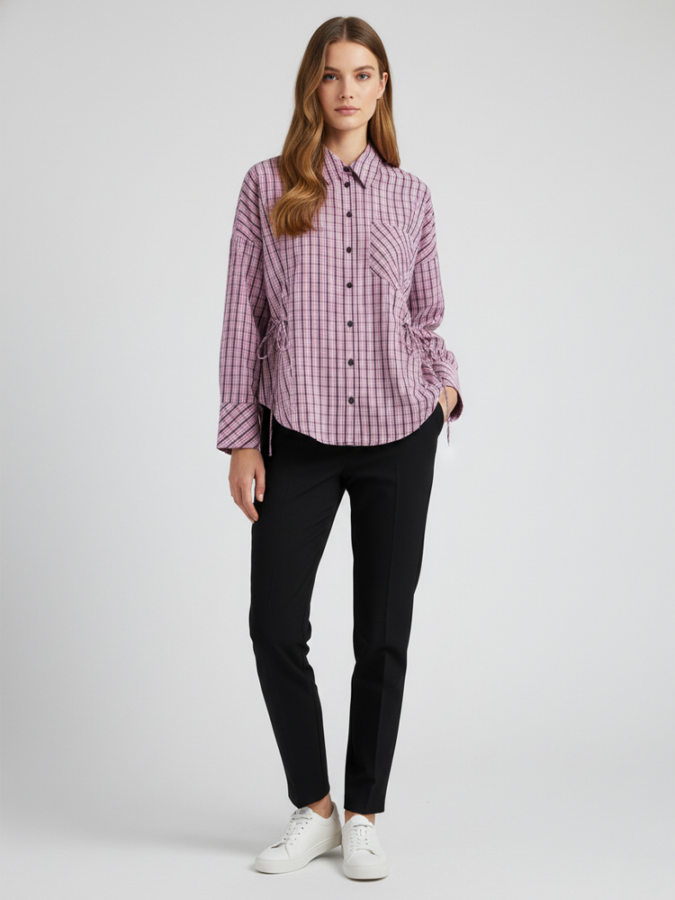 Damska modna koszula w kratę,  – Flannel Shirt Lined recenzja i cena
