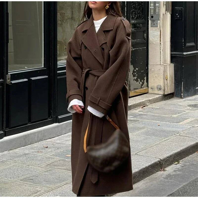 Elegancki szary płaszcz damski – Wool Coat Peacoat recenzja i cena