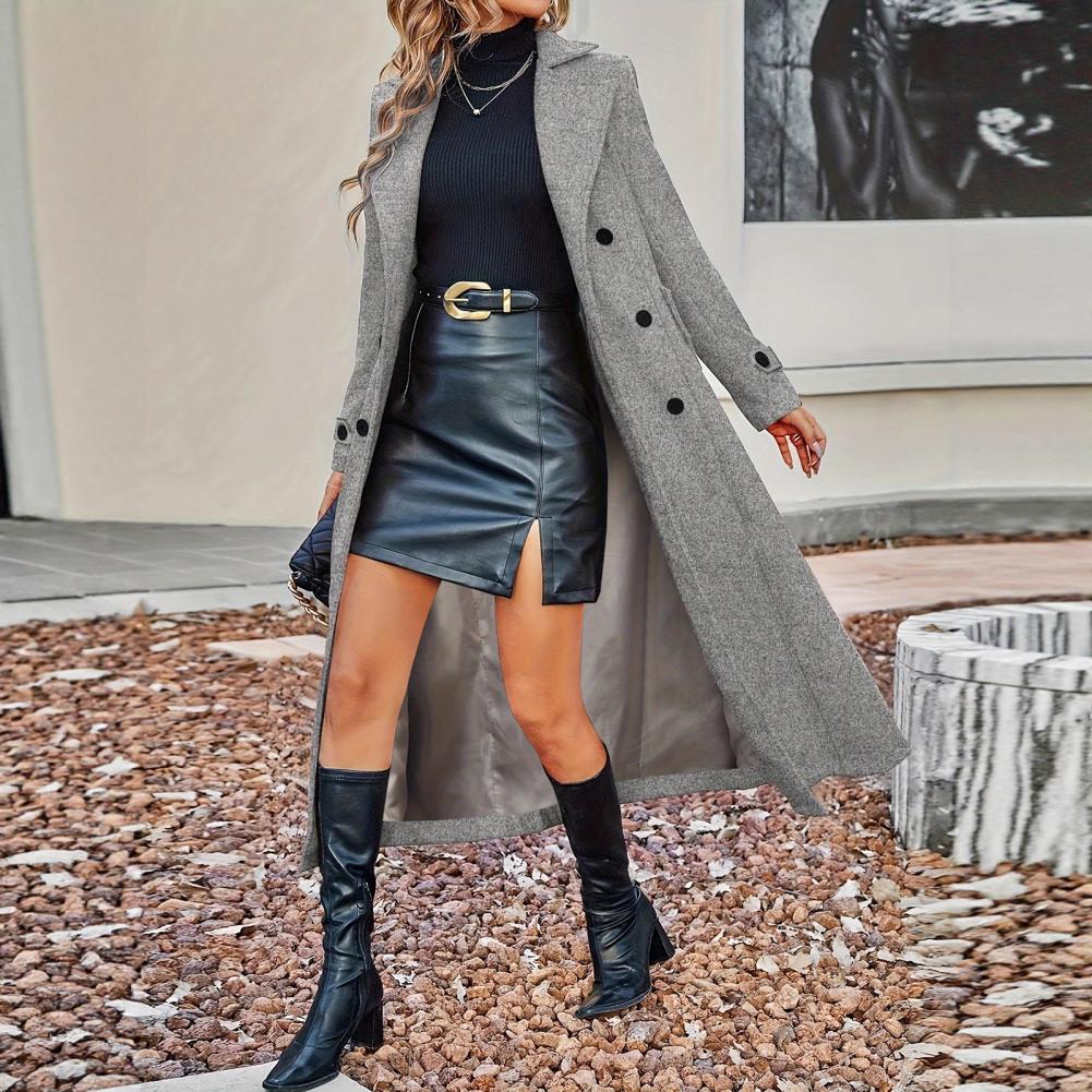 Długi wełniany płaszcz damski  – Wool Coat Peacoat recenzja i cena